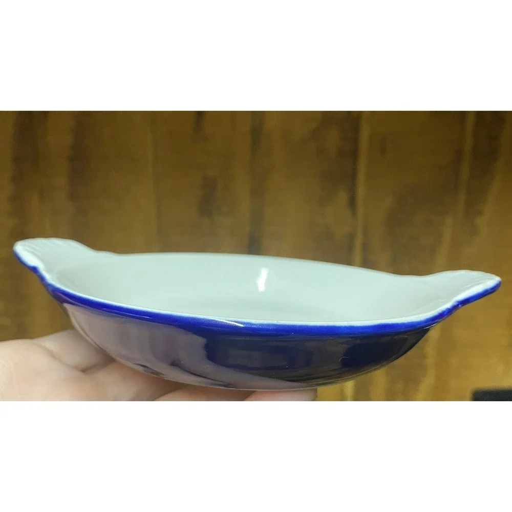 Vintage Hall USA Pottery Cobalt Blue Au Gratin Baking Dish‎
